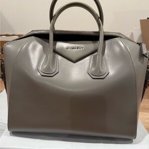 Givenchy Taupe Leather Satchel